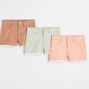 3-pack lace trimmed girls Twill shorts size 6x ( 6-7 Y) H&M